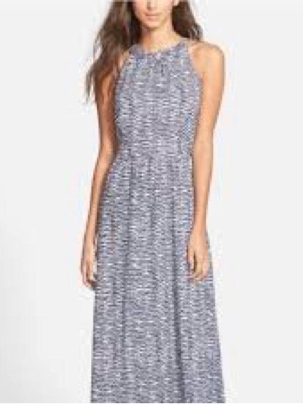 Vineyard Vines Sleeveless Blue Patterned Maxi Dress